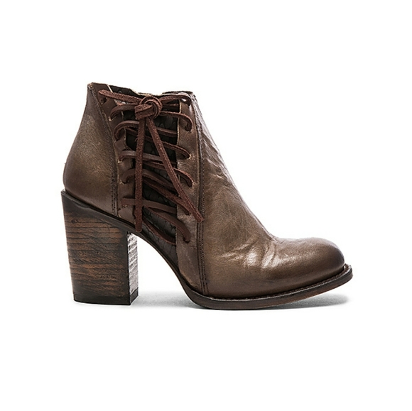 Sassy Corsetted Freebird Distressed Leather Bootie - Picture 3 of 16